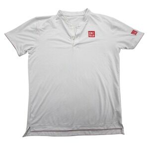Uniqlo Roger Federer RF 2018 US Open Tennis Polo Henley Shirt Medium Rafa Nadal